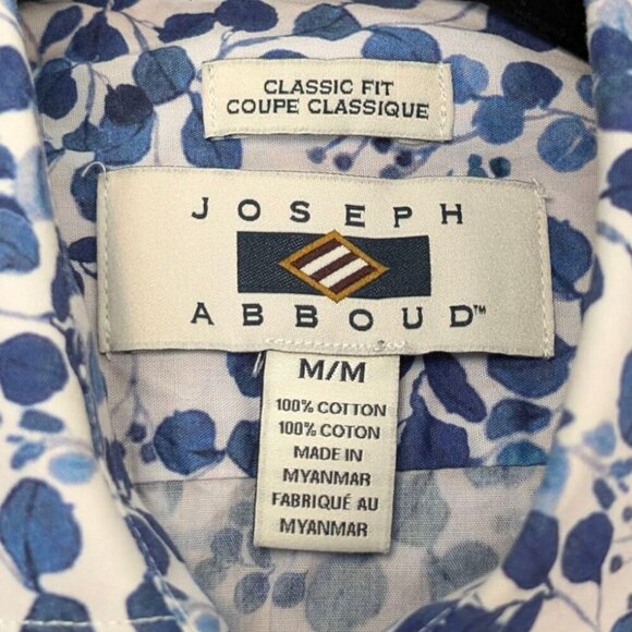 Joseph Abboud Blue Floral Classic Fit Dress Shirt - Picture 5 of 6